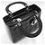 Dior Borsa a tracolla Lady Medium in vernice nera cannage argento Nero - vista 7