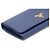 Prada Gold Metal Logo Saffiano Long Wallet Blue - view 4