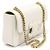 Céline Borsa a tracolla Triomphe in pelle di vitello bianco lucido con catena dorata - vista 3