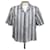 Camicia a maniche corte in cotone a righe Acne Marrone