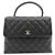 Chanel Caviar Handtasche mit Tragegriff Schwarz