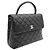 Chanel Caviar Handtasche mit Tragegriff Schwarz - Ansicht 3
