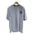 Hermès Kurzärmeliges Baumwoll-T-Shirt mit Lederpatch Grau Braun