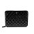 Chanel Clutch con zip argentato brevettato Nero