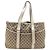 Gucci Borsa shopper a spalla in jacquard con logo GG Marrone
