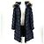 Moncler Apia Fox Fur Long Down Jacket Blue - view 3