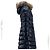 Moncler Apia Fox Fur Long Down Jacket Blue - view 5