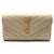 Saint Laurent Langer Geldbeutel Monogramm Matelassé Caviar Beige Gold Braun