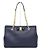 Salvatore Ferragamo Melike Chain Shoulder Bag mit goldfarbenem Logo Navy Blau