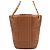 Burberry Bolsa Bucket acolchoada em couro Marrom Maple com corrente dourada - vista 4
