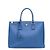 Prada Borsa Tote Blue Leather Saffiano Lux Double Zip