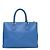 Prada Borsa Tote Blue Leather Saffiano Lux Double Zip - vista 4