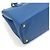 Prada Borsa Tote Blue Leather Saffiano Lux Double Zip - vista 8