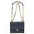 Fendi Piccola borsa a tracolla in pelle blu con catena