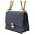 Fendi Piccola borsa a tracolla in pelle blu con catena - vista 2