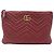 Gucci Clutch Red Matelassé Chevron GG Marmont Rosso