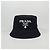 Prada Cappello bucket in cotone con logo ricamato Argento - vista 3