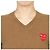 Comme Des Garcons Suéter de malha para mulher com logótipo duplo vermelho AZ Marrom - vista 5
