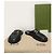 Gucci Mocassino in pelle nero con mors GG - vista 8