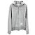 Thom Browne Felpa con cappuccio e zip in jacquard a quadri Argento