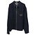 Dior Giacca blouson in denim di cotone con logo ricamato e zip Nero