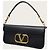 Valentino Borsa a tracolla Rockstud con catena e logo dorato in pelle di vitello nera Nero - vista 2