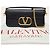 Valentino Borsa a tracolla Rockstud con catena e logo dorato in pelle di vitello nera Nero - vista 7