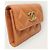 Chanel Portacarte in agnello arancione e oro con logo CC - vista 3
