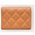 Chanel Portacarte in agnello arancione e oro con logo CC - vista 5