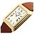 Piaget Vintage Unisex Lederuhr Gold Rechteckig Groß Alt Golden - Ansicht 9