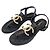 Chanel Damen Goldene Flip-Flops mit großem Logo Schwarz