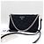 Prada Borsa a tracolla trapuntata in nylon con logo a triangolo e catena Nero - vista 5