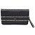 Valentino Clutch Rockstud in pelle nera e metallo dorato Nero