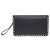 Valentino Clutch Rockstud in pelle nera e metallo dorato Nero - vista 3