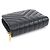 Saint Laurent Gestepptes Joan Compact Wallet aus glattem schwarzem Kalbsleder - Ansicht 3