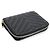 Saint Laurent Gestepptes Joan Compact Wallet aus glattem schwarzem Kalbsleder - Ansicht 4
