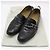 Hermès Mocassino in alligatore e coccodrillo nero con logo argento - vista 2