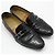 Hermès Mocassino in alligatore e coccodrillo nero con logo argento - vista 3