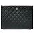 Chanel Clutch Classic Medium Black Caviar con Hardware Argentato Nero