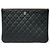 Chanel Clutch Classic Medium Black Caviar con Hardware Argentato Nero - Ansicht 2