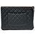 Chanel Clutch Classic Medium Black Caviar con Hardware Argentato Nero - Ansicht 8