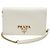 Prada Mini borsa a tracolla in Saffiano con logo in oro bianco