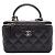 Chanel Borsa vanity in pelle di agnello con manico superiore e tracolla Nero