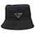 Prada Nylon-Bucket-Hat mit Dreieckslogo Schwarz