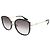 Gucci Schwarze Sonnenbrille mit flachem Goldton-Gestell