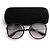 Gucci Schwarze Sonnenbrille mit flachem Goldton-Gestell - Ansicht 5
