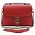 Gucci Bolsa de mão e de ombro com corrente e alça superior entrelazada em couro vermelho