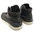 Salvatore Ferragamo Sneakers alte da uomo in pelle nera con punta marrone Nero - vista 4
