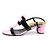 Roger Vivier Multi Color PILGRIM JOUR Color Block City Strap Women's Sandals Black - view 3