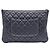 Chanel Clutch Classic New Medium Navy Caviar Gold Blu - vista 5